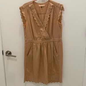 Rebecca Taylor eyelet beige dress with pockets
